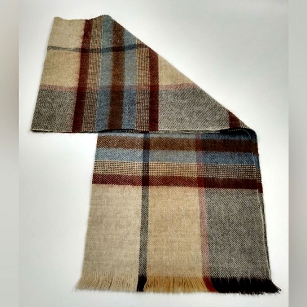 Wool Knit Long Fringe Winter Scarf Men's